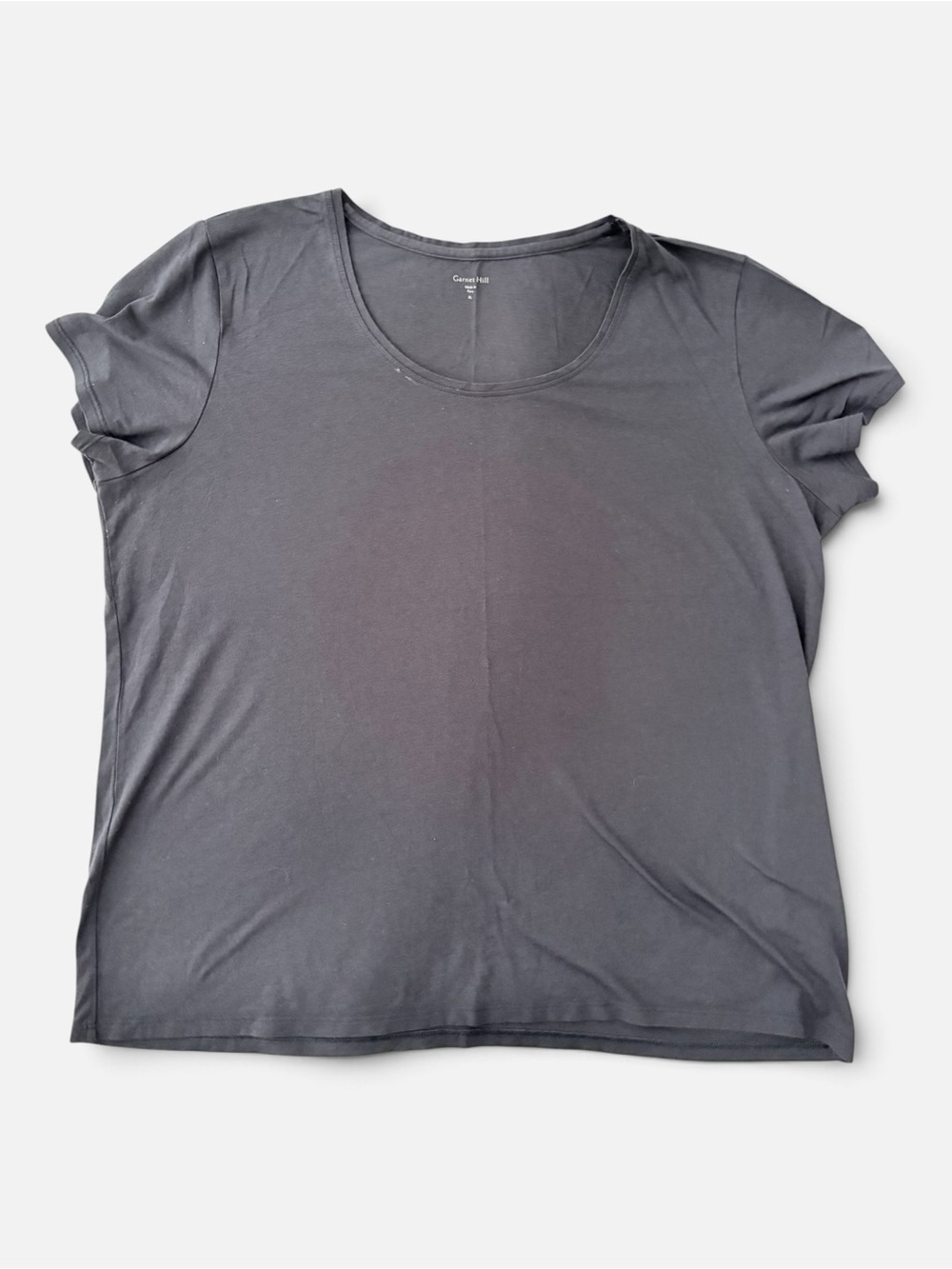 Garnet Hill Essential Short-Sleeve Tee XL Black Pima Cotton Tencel NWOT